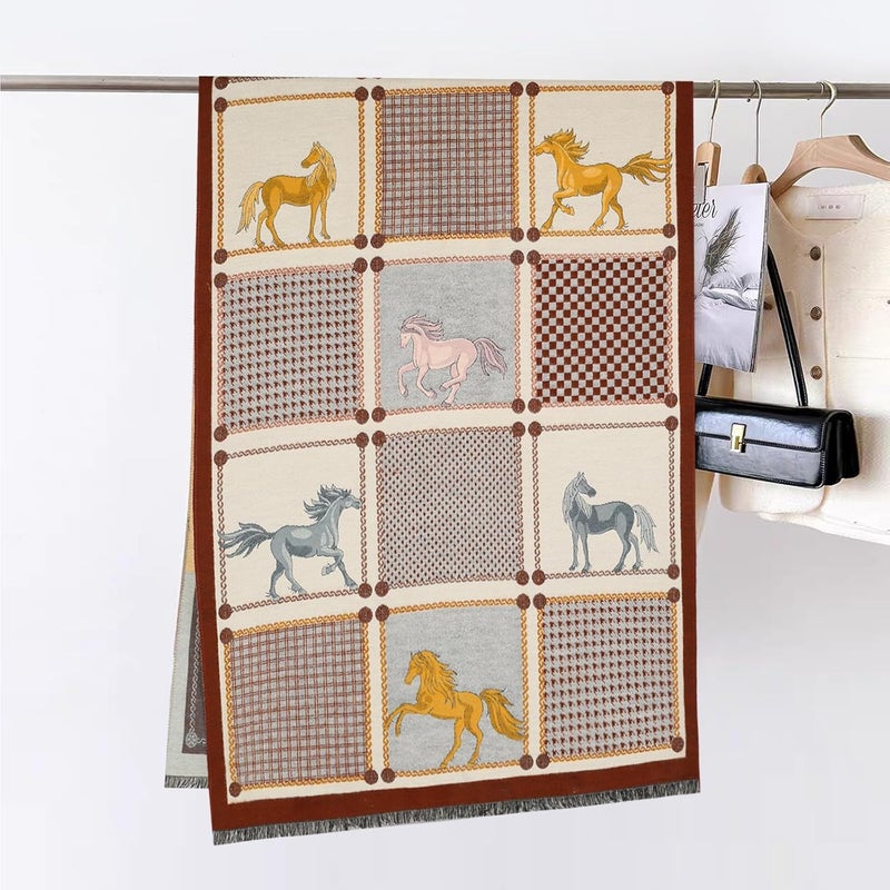 EXTREE Scarfs for Women Pashmina Silky Shawl Wrap for Evening Dressing Blanket Open Front Poncho Cape - Image 2